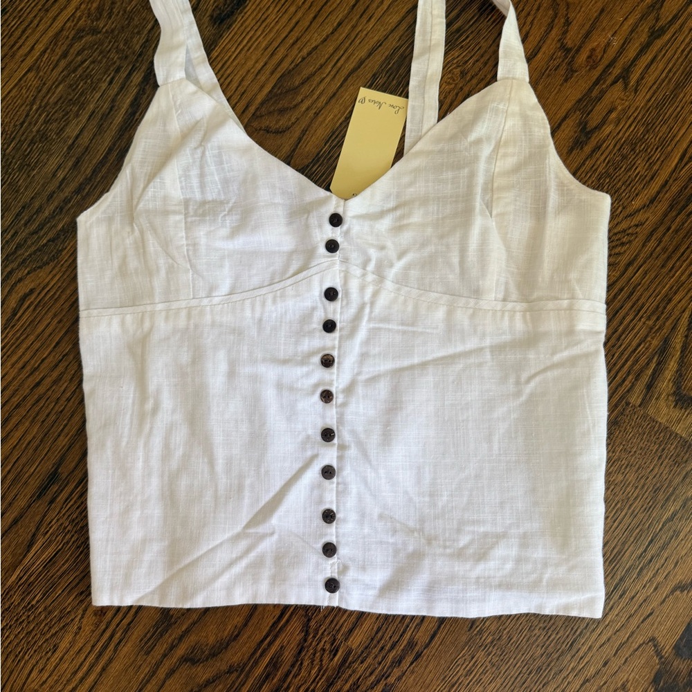 100% cotton cropped tank, size medium